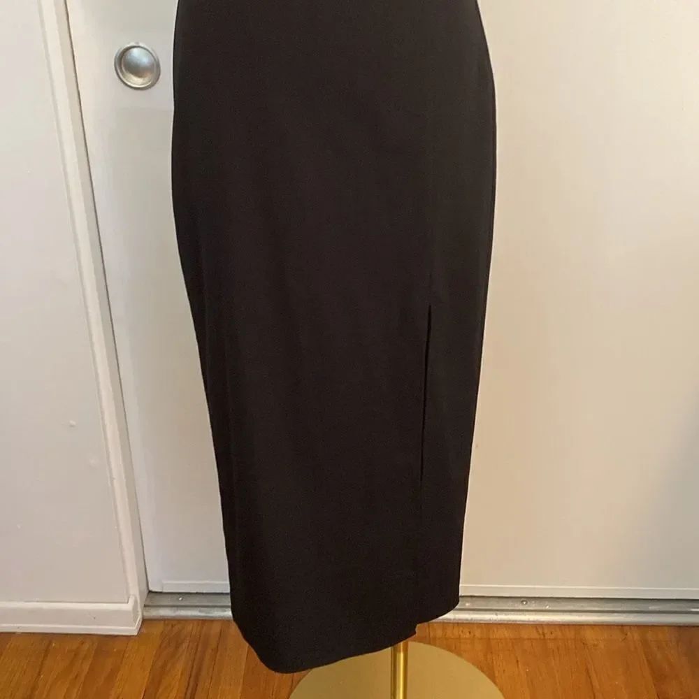 Zara Black Lightweight Midi Dress with Thigh Split Size Small - Picture 6 of 14
